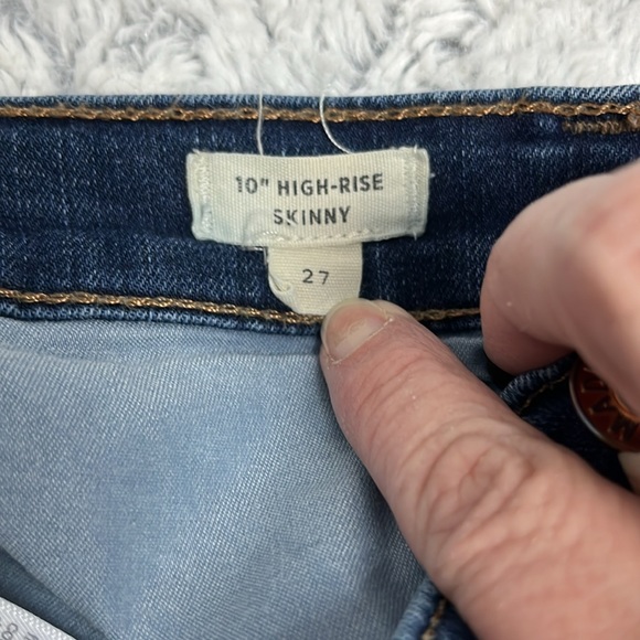Madewell 10” high rise skinny ankle blue  jeans size 27 - Picture 10 of 11